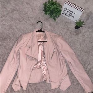Light pink leather jacket